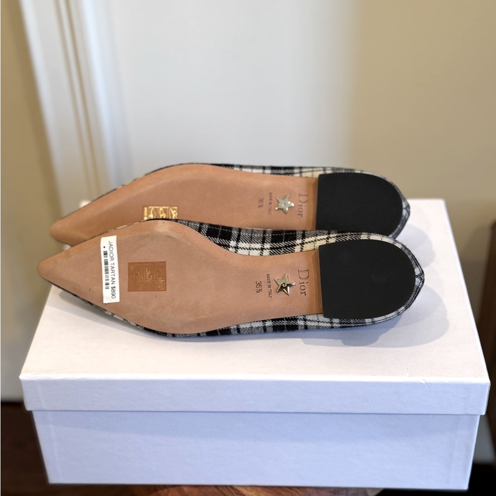 NEW IN BOX Dior J’Adior Tartan Flat Size 36.5 - Picture 6 of 7
